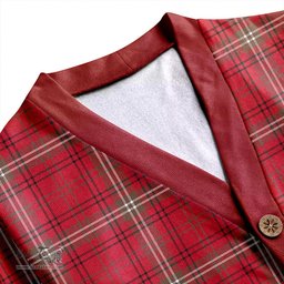 Scottish Morrison Weathered Clan Crest Tartan V neck Knitted Fleece Cardigans