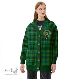 Scottish Stewart Hunting Ancient Clan Crest Tartan V neck Knitted Fleece Cardigans