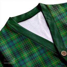 Scottish Stewart Hunting Ancient Clan Crest Tartan V neck Knitted Fleece Cardigans
