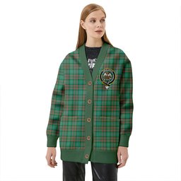 Scottish Ralston US Ancient Clan Crest Tartan V neck Knitted Fleece Cardigans