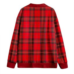 Scottish Stewart of Rothesay Modern Clan Crest Tartan V neck Knitted Fleece Cardigans