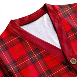 Scottish Stewart of Rothesay Modern Clan Crest Tartan V neck Knitted Fleece Cardigans