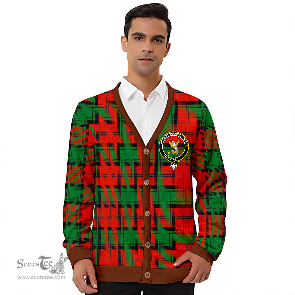 Scottish Stewart of Atholl Ancient Clan Crest Tartan V neck Knitted Fleece Cardigans