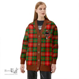 Scottish Nisbet (Nisbit) Ancient Clan Crest Tartan V neck Knitted Fleece Cardigans