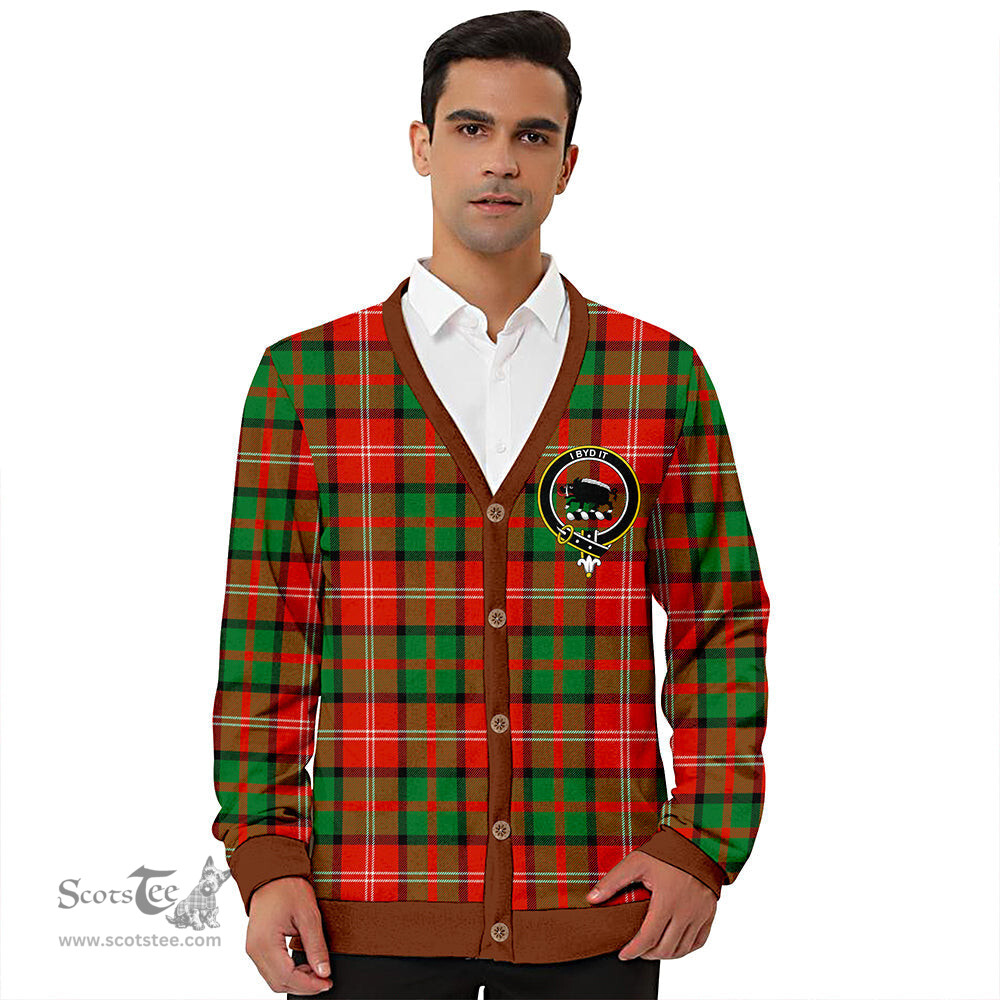 Scottish Nisbet (Nisbit) Ancient Clan Crest Tartan V neck Knitted Fleece Cardigans