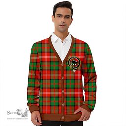 Scottish Nisbet (Nisbit) Ancient Clan Crest Tartan V neck Knitted Fleece Cardigans