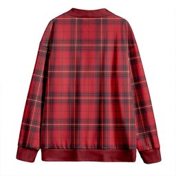 Scottish Stewart of Rothesay Weathered Clan Crest Tartan V neck Knitted Fleece Cardigans