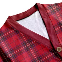 Scottish Stewart of Rothesay Weathered Clan Crest Tartan V neck Knitted Fleece Cardigans