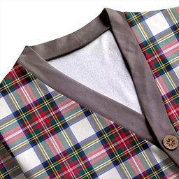 Scottish Stewart Dress Modern Clan Crest Tartan V neck Knitted Fleece Cardigans