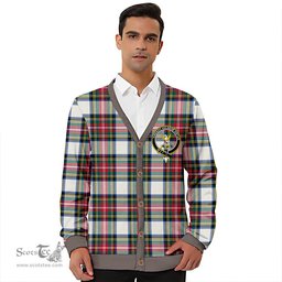 Scottish Stewart Dress Modern Clan Crest Tartan V neck Knitted Fleece Cardigans