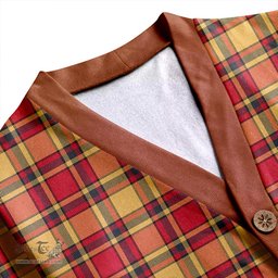 Scottish Scrimgeour of Glassary Weathered Clan Crest Tartan V neck Knitted Fleece Cardigans