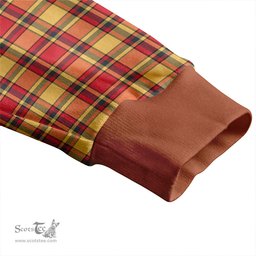 Scottish Scrimgeour of Glassary Weathered Clan Crest Tartan V neck Knitted Fleece Cardigans