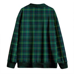 Scottish Stewart Hunting Modern Clan Crest Tartan V neck Knitted Fleece Cardigans
