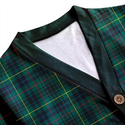 Scottish Stewart Hunting Modern Clan Crest Tartan V neck Knitted Fleece Cardigans