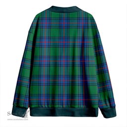 Scottish Shaw Modern Clan Crest Tartan V neck Knitted Fleece Cardigans