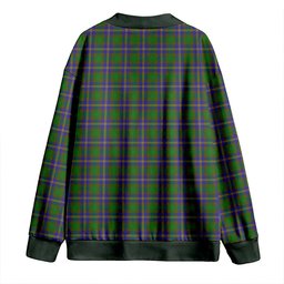 Scottish Strange of Balkaskie Clan Crest Tartan V neck Knitted Fleece Cardigans