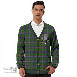 Scottish Strange of Balkaskie Clan Crest Tartan V neck Knitted Fleece Cardigans