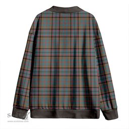 Scottish Stinson (Stephenson/Stevenson) Weathered Clan Crest Tartan V neck Knitted Fleece Cardigans