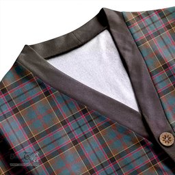 Scottish Stinson (Stephenson/Stevenson) Weathered Clan Crest Tartan V neck Knitted Fleece Cardigans