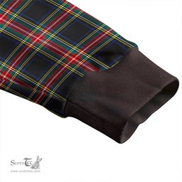 Scottish Stewart Black Modern Clan Crest Tartan V neck Knitted Fleece Cardigans