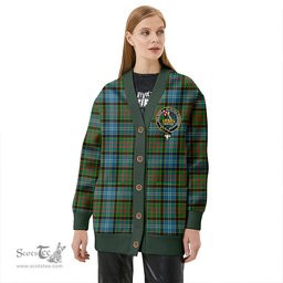Scottish Paisley Drennan (Drennan Drennan) Ancient Clan Crest Tartan V neck Knitted Fleece Cardigans