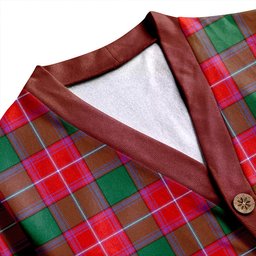Scottish Rattray Ancient Clan Crest Tartan V neck Knitted Fleece Cardigans