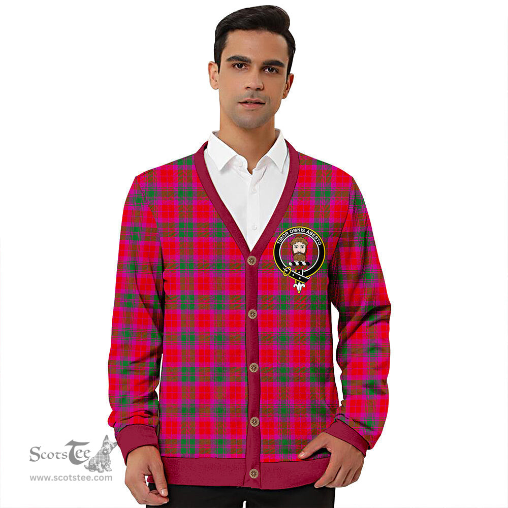 Scottish MacNab Modern Clan Crest Tartan V neck Knitted Fleece Cardigans