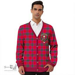 Scottish MacNab Modern Clan Crest Tartan V neck Knitted Fleece Cardigans