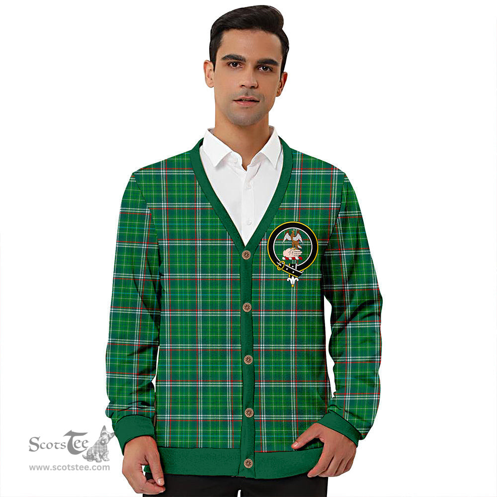 Scottish Toshach Modern Clan Crest Tartan V neck Knitted Fleece Cardigans