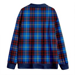Scottish Rutherford Modern Clan Crest Tartan V neck Knitted Fleece Cardigans