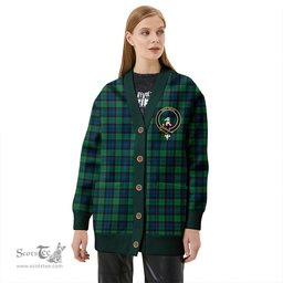 Scottish Sempill (Semple) Modern Clan Crest Tartan V neck Knitted Fleece Cardigans
