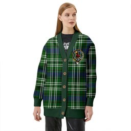Scottish Spottiswood Clan Crest Tartan V neck Knitted Fleece Cardigans