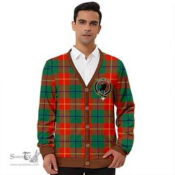 Scottish Turnbull Dress Ancient Clan Crest Tartan V neck Knitted Fleece Cardigans