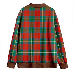Scottish Ruthven Ancient Clan Crest Tartan V neck Knitted Fleece Cardigans