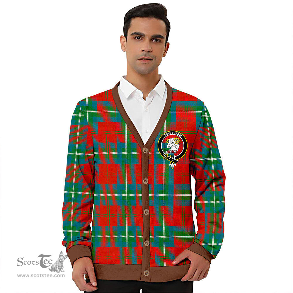 Scottish Ruthven Ancient Clan Crest Tartan V neck Knitted Fleece Cardigans