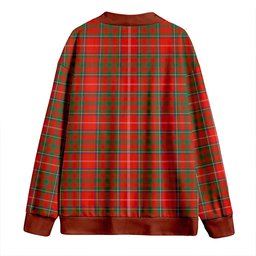 Scottish Murray Plaid Artifact Ancient Clan Crest Tartan V neck Knitted Fleece Cardigans