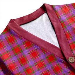 Scottish Mair Ancient Clan Crest Tartan V neck Knitted Fleece Cardigans