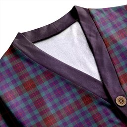 Scottish Tennant Yules Weathered Clan Crest Tartan V neck Knitted Fleece Cardigans