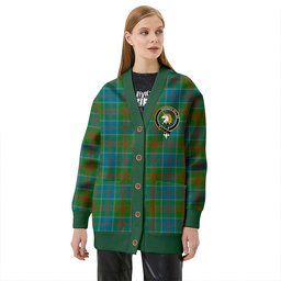 Scottish Stewart of Appin Hunting Ancient Clan Crest Tartan V neck Knitted Fleece Cardigans