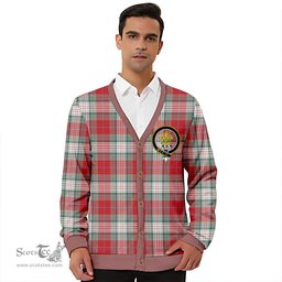 Scottish Warden Weathered Clan Crest Tartan V neck Knitted Fleece Cardigans