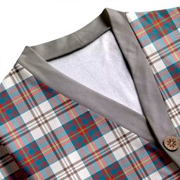 Scottish Walker Dress Ancient Clan Crest Tartan V neck Knitted Fleece Cardigans