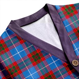 Scottish Newton Clan Crest Tartan V neck Knitted Fleece Cardigans