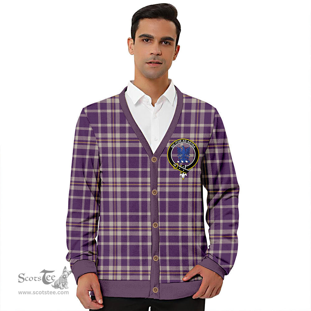 Scottish Ochterlony (Auchterlony) Weathered Clan Crest Tartan V neck Knitted Fleece Cardigans