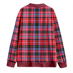 Scottish Udny Clan Crest Tartan V neck Knitted Fleece Cardigans