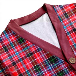 Scottish Udny Clan Crest Tartan V neck Knitted Fleece Cardigans