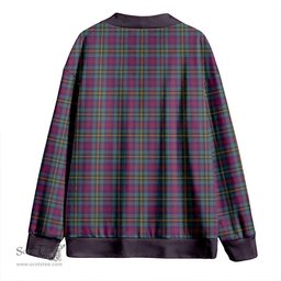 Scottish Wood Weathered Clan Crest Tartan V neck Knitted Fleece Cardigans