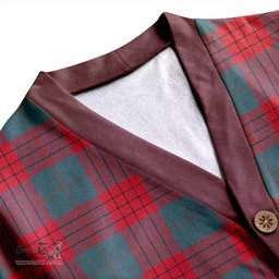Scottish Robinson Dress (Robins Dress) Weathered Clan Crest Tartan V neck Knitted Fleece Cardigans
