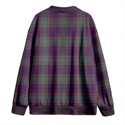 Scottish Wardlaw Weathered Clan Crest Tartan V neck Knitted Fleece Cardigans