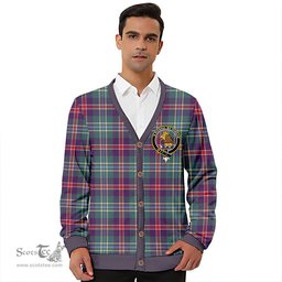 Scottish Mary, Queen of Scots Weathered Clan Crest Tartan V neck Knitted Fleece Cardigans