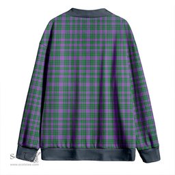 Scottish Rae Ancient Clan Crest Tartan V neck Knitted Fleece Cardigans